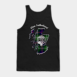 Clan Sutherland Scotland Map Crest Tank Top